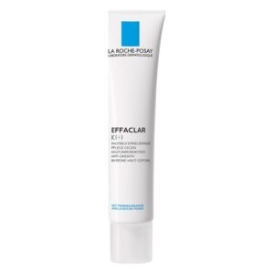 Tube mit Hautpflegecreme von La Roche-Posay, betont Anti-Oxidation und Hautreinheiten.