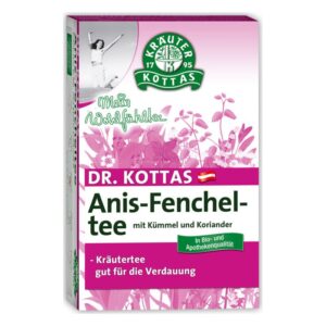 Paket für Anis-Fenchel-Tee mit Kümmel und Koriander, Kräuterteemarke Dr. Kottas, in Bio- und Apothekenqualität.