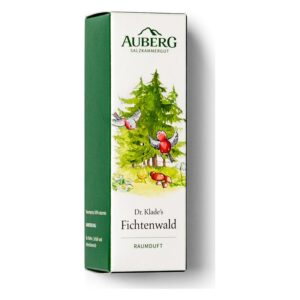 Kartonnage mit Waldmotiv und der Aufschrift 'Dr. Klade's Fichtenwald' für Raumduft.