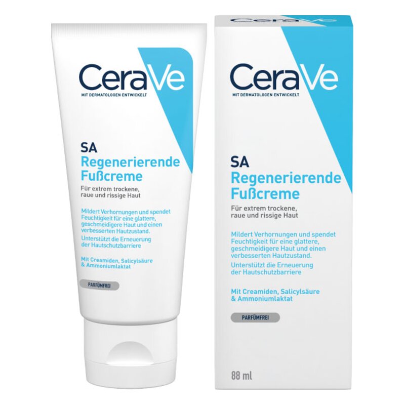 Tube mit regenerierender Fußcreme, die Feuchtigkeit spendet und die Haut glatter macht, 88 ml.