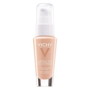 Flasche mit Vichy Liftactiv Flexiteint, einer Anti-Falten-Foundation in zarter Nuance, mit Pumpspender.