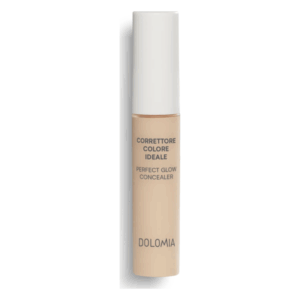 Tubenförmiger Concealer von Dolomia in Beige mit weißem Deckel und Aufschrift "CORRETORE COLORE IDEALE".