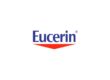 Logo von Eucerin in Blau und Rot mit einem markanten Winkel unter dem Schriftzug.