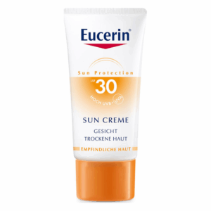 Sonnenschutzcreme von Eucerin für das Gesicht, LSF 30, speziell für trockene und empfindliche Haut.