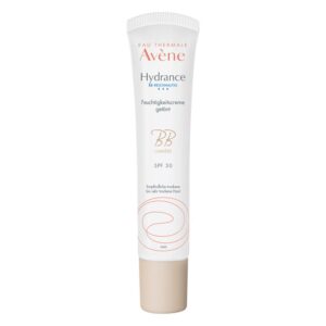 Tube mit BB-Creme von Avène, feuchtigkeitsspendend, SPF 30, für empfindliche, trockene Haut.