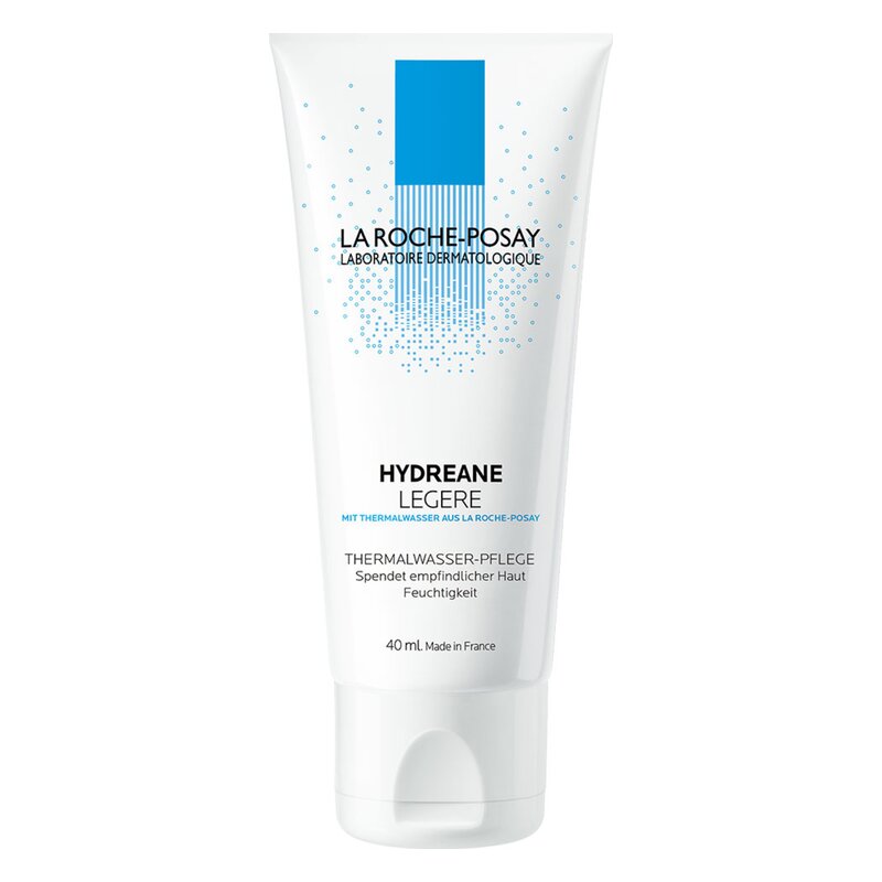 Tube mit La Roche-Posay Hydreane Legere, einer Feuchtigkeitspflege für empfindliche Haut, 40 ml.