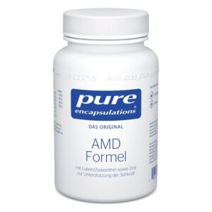 Weiße Kunststoffflasche mit Schraubverschluss, enthält Nahrungsergänzungsmittel zur Unterstützung der Sehkraft.