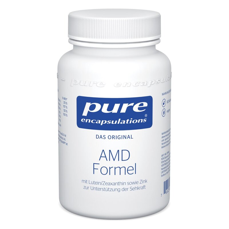 Weiße Kunststoffflasche mit Schraubverschluss, enthält Nahrungsergänzungsmittel zur Unterstützung der Sehkraft.