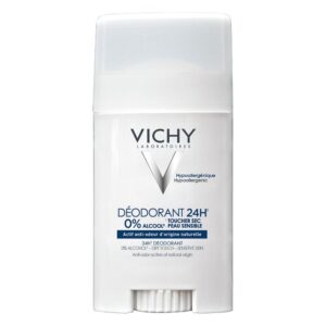 VICHY Deodorant Stick mit hypoallergenem, alkoholfreiem Inhalt für empfindliche Haut.