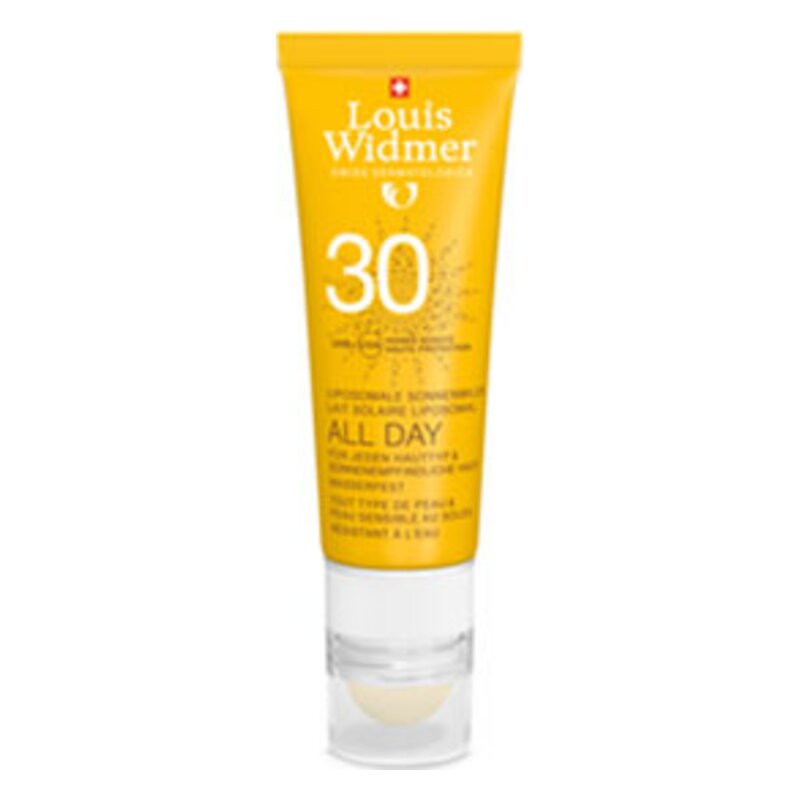 Sonnenschutzmittel in gelber Verpackung mit Lichtschutzfaktor 30, geeignet für empfindliche Haut.