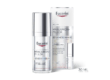 Eucerin Hyaluron-Filler Epigenetic Serum in einem silbernen Pumpflakon mit einem Produktbeschreibung auf der Verpackung.