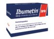 Verpackung mit Ibuprofen 400 mg in Filmtabletten, Anwendung: Linderung von leichten bis mäßig starken Schmerzen.