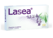 Verpackung von Lasea, einem pflanzlichen Arzneimittel mit Lavendelöl. Weichkapseln in der Box.