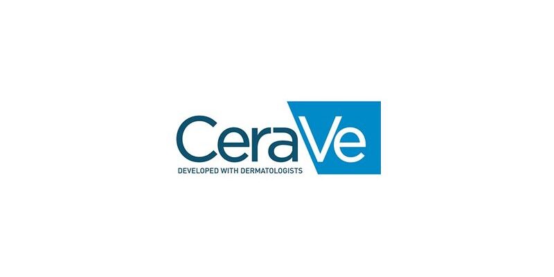 Logo von CeraVe in blauer Schrift, begleitet von dem Zusatz "DEVELOPED WITH DERMATOLOGISTS".