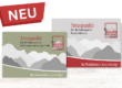 Zwei Rabattkarten der TAUERN Apotheke, eine für Nahrungsergänzungsmittel, eine für Kosmetik, beide mit gebirgigem Hintergrund.