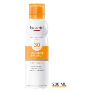 Sonnenspray von Eucerin mit Lichtschutzfaktor 30, für empfindliche Haut, im praktischen Sprayformat.